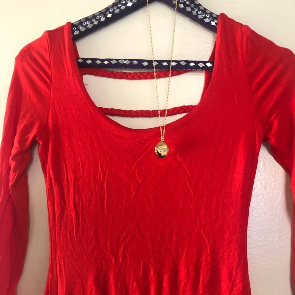 Red tight back open dress